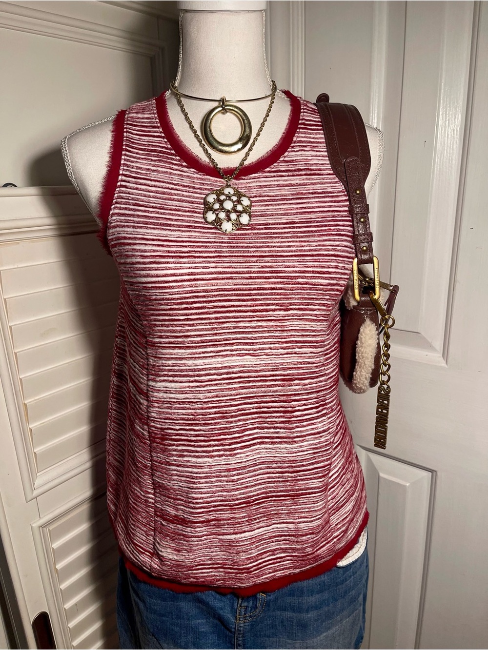 Anthropologie : Red & White Striped Knit Tank!